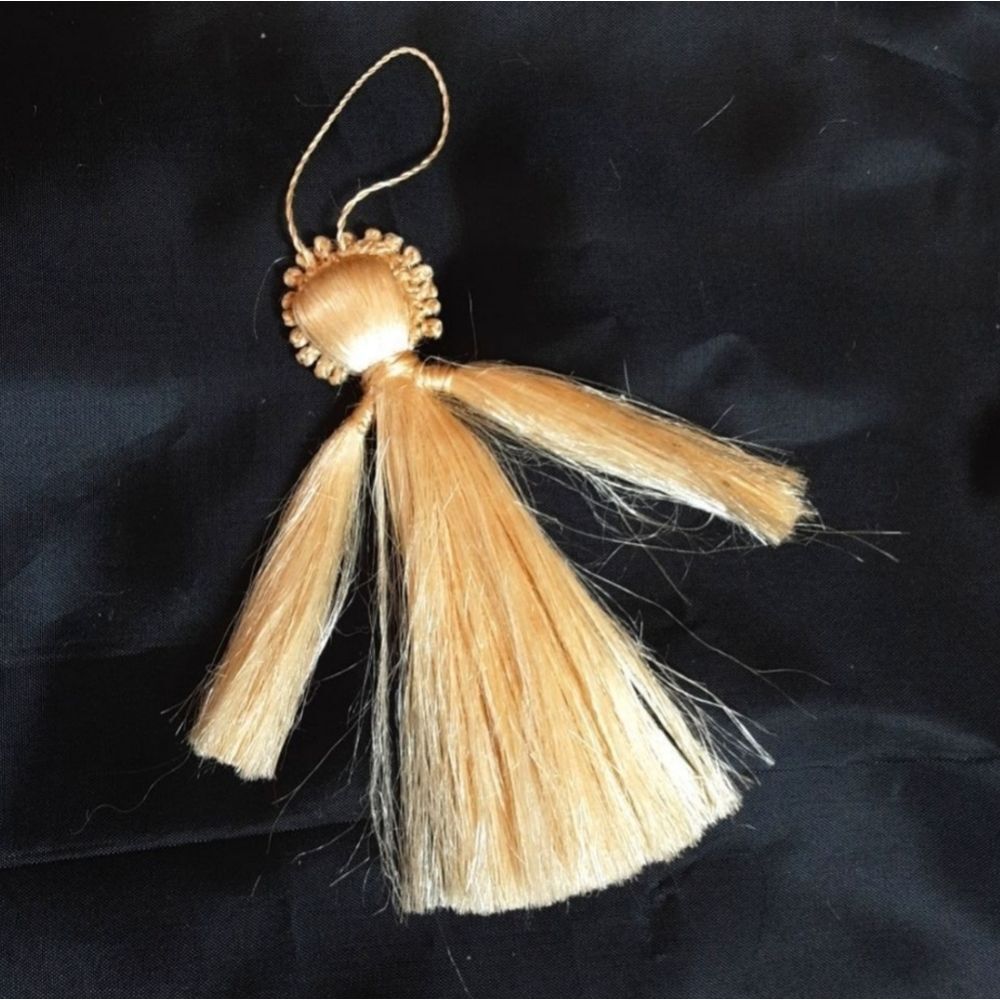 Vintage Guatemalan Tassel Angel Ornament 4" Plus Cord Hanger‎